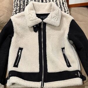 Love Tree Black and Cream Teddy Jacket